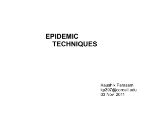 EPIDEMIC TECHNIQUES Kaushik Parasam