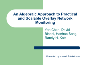 An Algebraic Approach to Practical and Scalable Overlay Network Monitoring Yan Chen, David