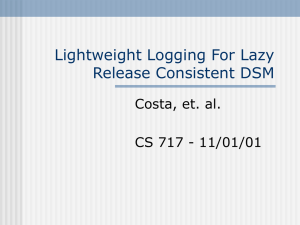 Lightweight Logging For Lazy Release Consistent DSM Costa, et. al.