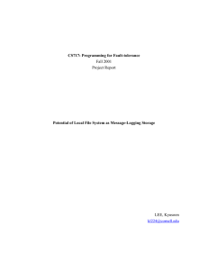 CS717: Programming for Fault-tolerance Fall 2001