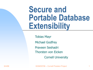 Secure and Portable Database Extensibility Tobias Mayr