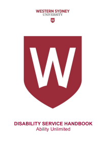 DISABILITY SERVICE HANDBOOK Ability Unlimited