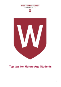 Top tips for Mature Age Students