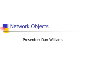 Network Objects Presenter: Dan Williams