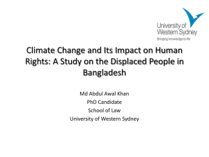 Climate Change and Its Impact on Human Bangladesh Md Abdul Awal Khan