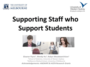 Supporting Staff who Support Students Eleanor Flynn , Wendy Hu