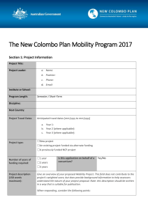 The New Colombo Plan Mobility Program 2017 Section 1: Project Information