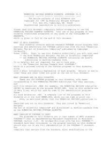 NUMERICAL RECIPES EXAMPLE DISKETTE (FORTRAN) V1.0