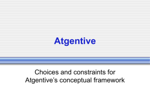 Atgentive Choices and constraints for Atgentive’s conceptual framework