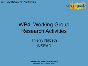WP4: Working Group Research Activities Thierry Nabeth INSEAD