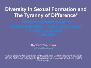 Diversity In Sexual Formation and The Tyranny of Difference* –