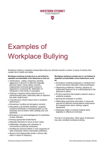 Examples of Workplace Bullying