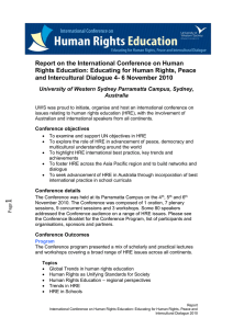 Report on the International Conference on Human