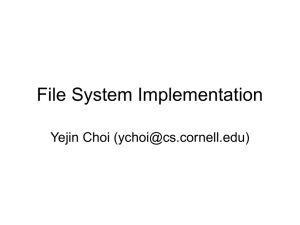 File System Implementation Yejin Choi ()
