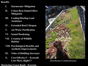 Benefits I. Stormwater Mitigation II.