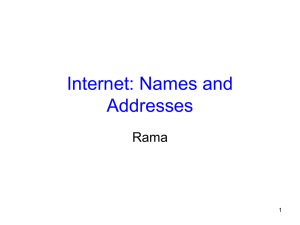 Internet: Names and Addresses Rama 1