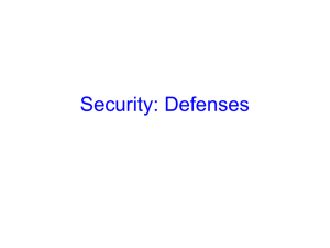 Security: Defenses