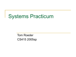 Systems Practicum Tom Roeder CS415 2005sp