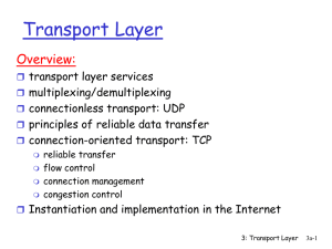 Transport Layer Overview: