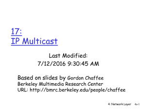 17: IP Multicast Last Modified: 7/12/2016 9:30:45 AM