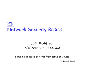 21: Network Security Basics Last Modified: 7/12/2016 9:30:44 AM