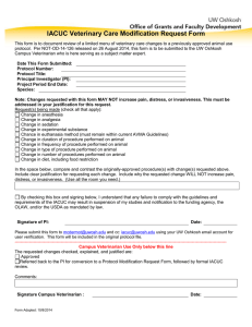 IACUC Veterinary Care Modification Request Form