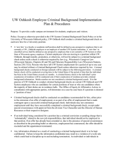UW Oshkosh Employee Criminal Background Implementation Plan &amp; Procedures