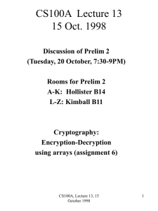 CS100A  Lecture 13 15 Oct. 1998