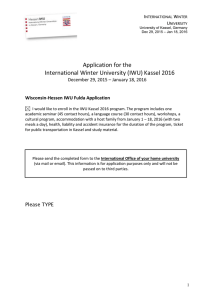 Application for the International Winter University (IWU) Kassel 2016
