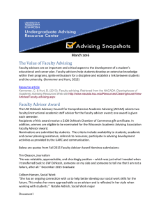The Value of Faculty Advising March 2016