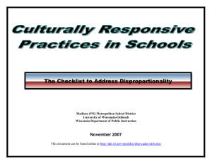 The Checklist to Address Disproportionality