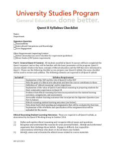 Quest II Syllabus Checklist