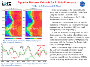 Aquarius Data Are Valuable for El Niño Forecasts