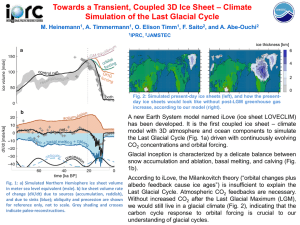 – Climate Towards a Transient, Coupled 3D Ice Sheet M. Heinemann