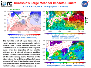 Kuroshio’s Large Meander Impacts Climate a b Japan