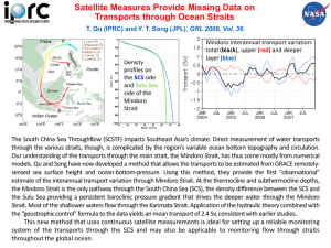 Satellite Measures Provide Missing Data on Transports through Ocean Straits