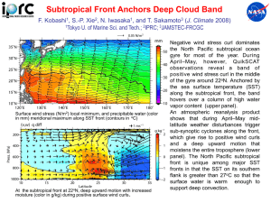 Subtropical Front Anchors Deep Cloud Band
