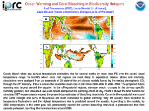 Ocean Warming and Coral Bleaching in Biodiversity Hotspots