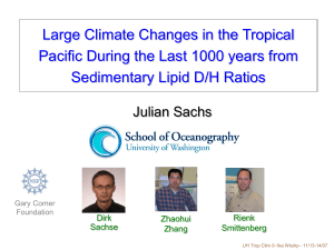 Large Climate Changes in the Tropical Sedimentary Lipid D/H Ratios