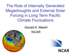 The Role of Internally Generated Megadroughts and External Solar Climate Fluctuations