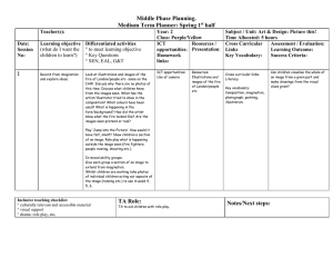 Middle Phase Planning. Medium Term Planner: Spring 1 half