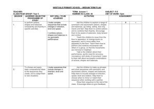 – MEDIUM TERM PLAN WESTVALE PRIMARY SCHOOL  TEACHER: