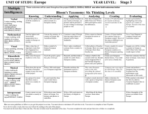 : Europe Stage 3 UNIT OF STUDY