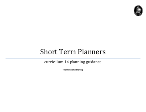 Short Term Planners curriculum 14 planning guidance  The Howard Partnership