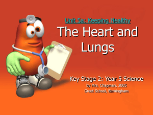 The Heart and Lungs Unit 5a: Keeping Healthy