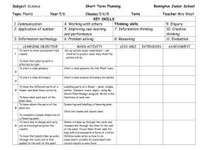 Subject  Short Term Planning Bonington Junior School