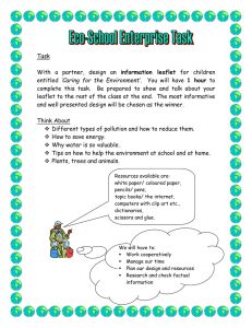 Task  information  leaflet ‘Caring  for  the  Environment’