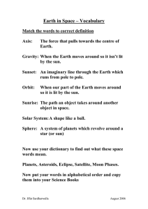 Earth in Space – Vocabulary