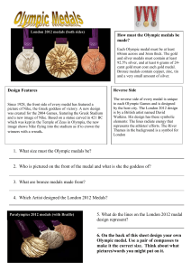 How must the Olympic medals be made?