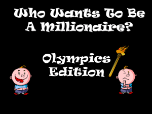 Who Wants To Be A Millionaire? Olympics Edition